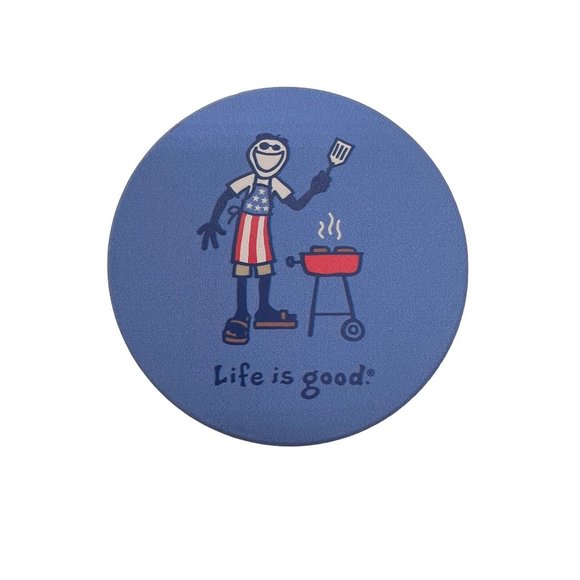 Fourth of July BBQ Life is Good 4 piece Coaster set - Picture 2 of 7